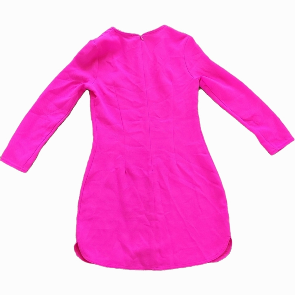 Tobi Pink Crew Neck Long Sleeve Mini Dress